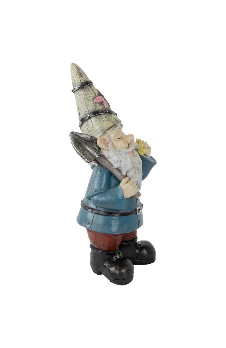 Northlight Gnome with Shovel Outdoor Garden Statue - 15.25", Alternate, color, Blue