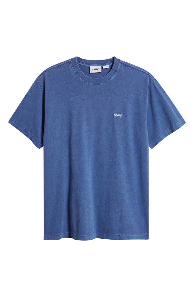 Obey Cotton Logo T-Shirt, Alternate, color, Pigment Electric Indigo