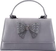 LADY COUTURE Leslie Crystal Bow Satin Clutch