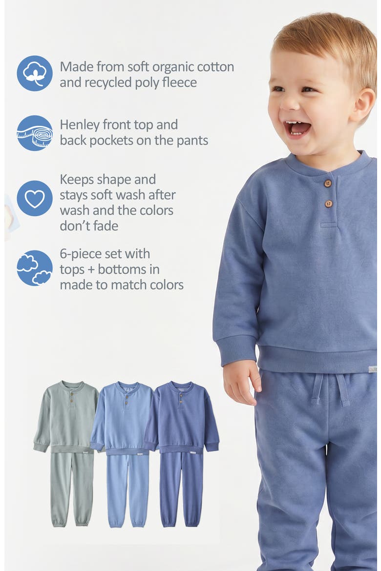 Kids' Jerry Henley Fleece Sweatsuit, Alternate, color, TERRA