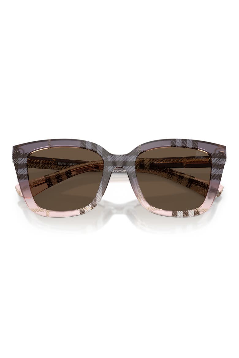 52mm Square Sunglasses, Alternate, color, CHECK GRADIENT ROSE / BROWN
