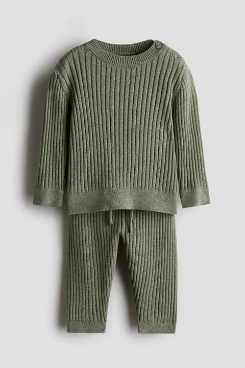 2-piece Wide-rib Cotton Set