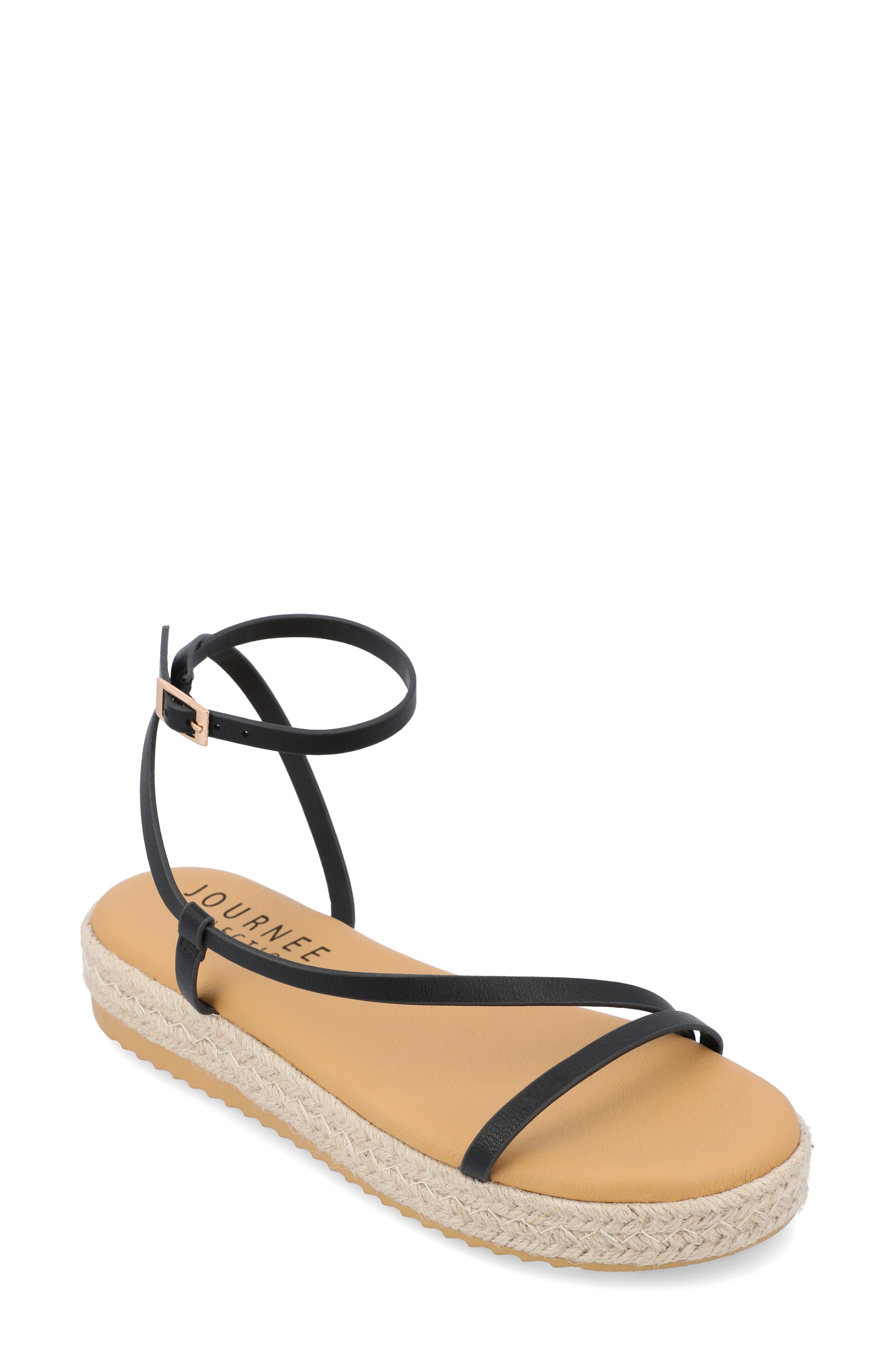 Journee Collection Odelia Espadrille Sandal, Main, color, Black