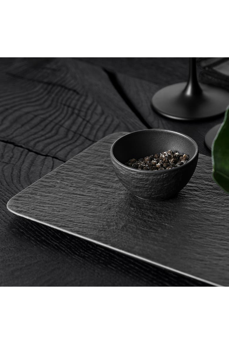 Manufacture Rock Rectangular Serving Plate, Alternate, color, black
