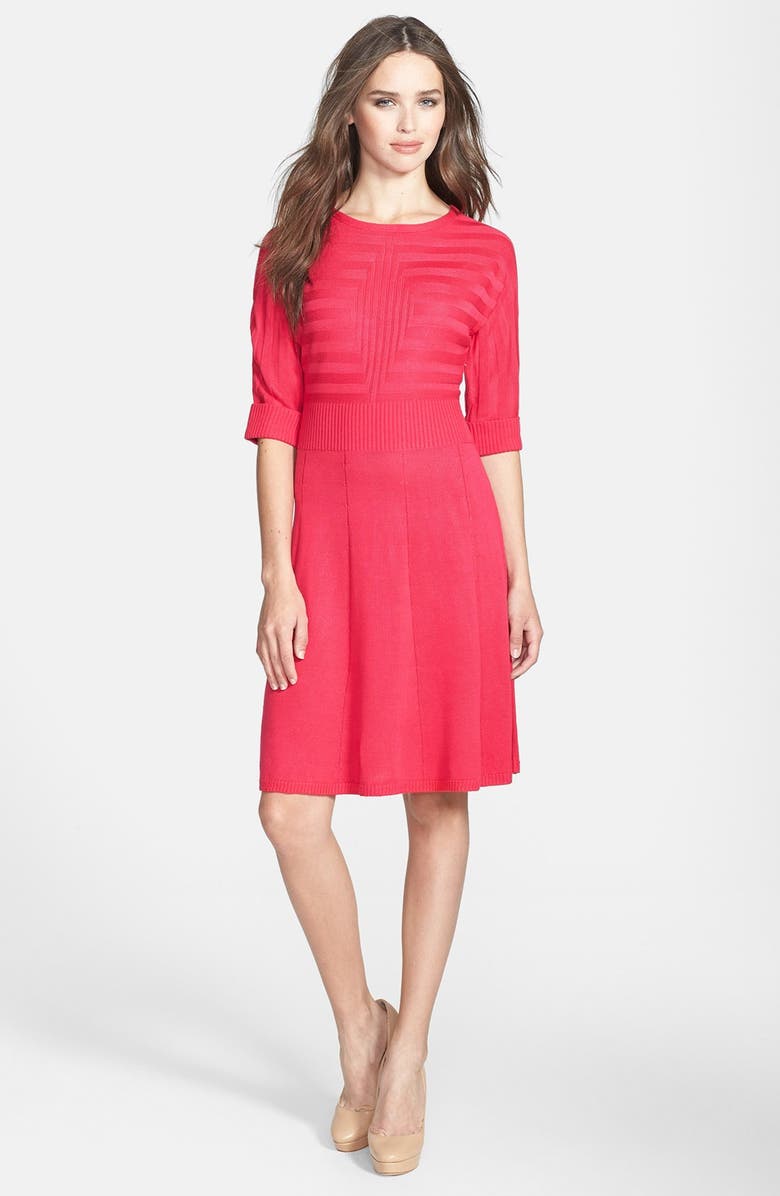 Eliza J Fit & Flare Sweater Dress, Main, color, 
