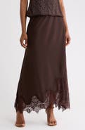 MAX STUDIO Satin Lace Maxi Skirt