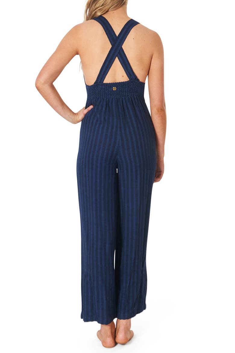 Surf Shack Stripe Jumpsuit, Alternate, color, NAVY