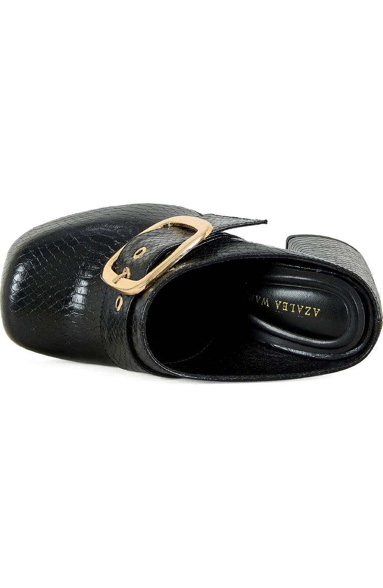 AZALEA WANG Elysia Snakeskin Embossed Clog, Alternate, color, Black