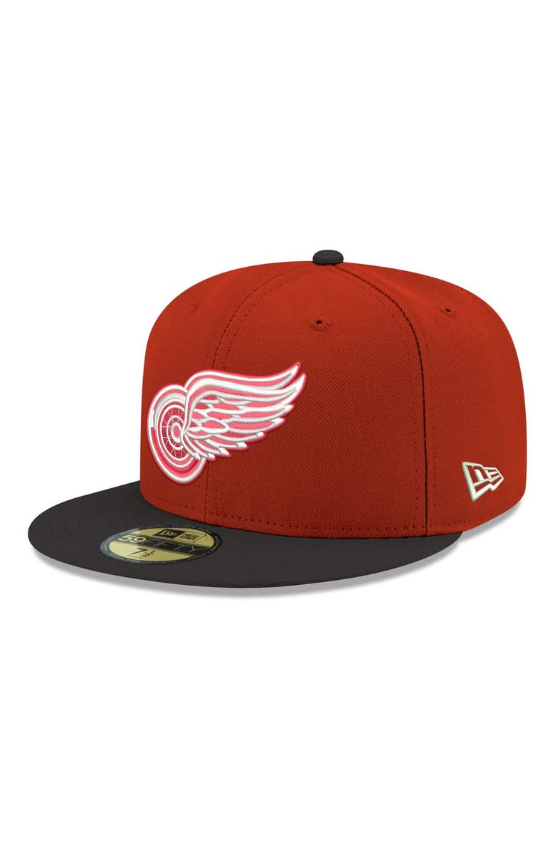 New Era Men's New Era  Red Detroit Red Wings Core Logo Two-Tone 59FIFTY Fitted Hat, Main, color, Red