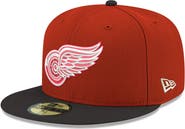 New Era Men's New Era  Red Detroit Red Wings Core Logo Two-Tone 59FIFTY Fitted Hat