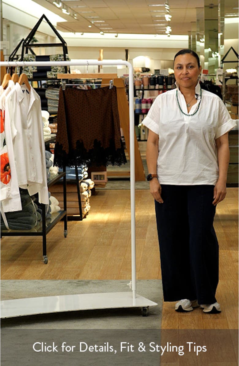 Polka Dot Lace Trim Satin Skirt, sales video thumbnail
