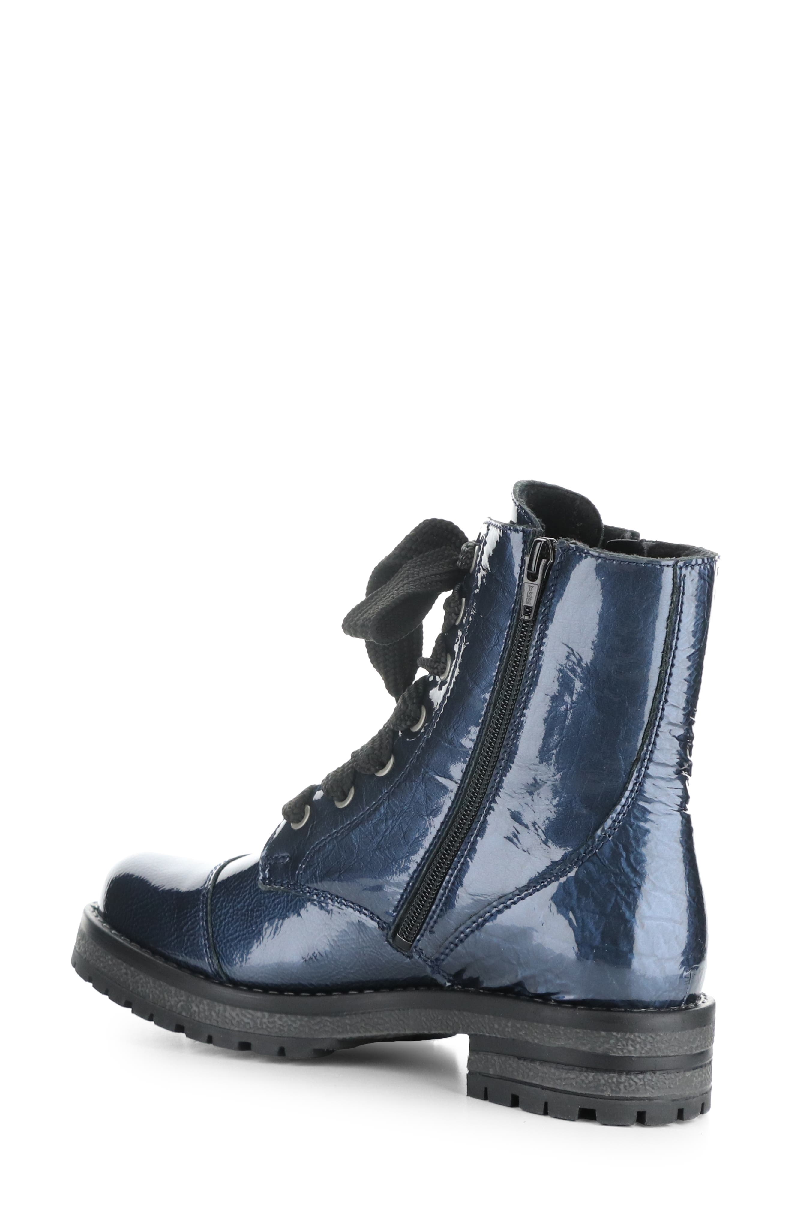 Paulie Waterproof Lace-Up Bootie, Alternate, color, BLUE MASCARA PAT