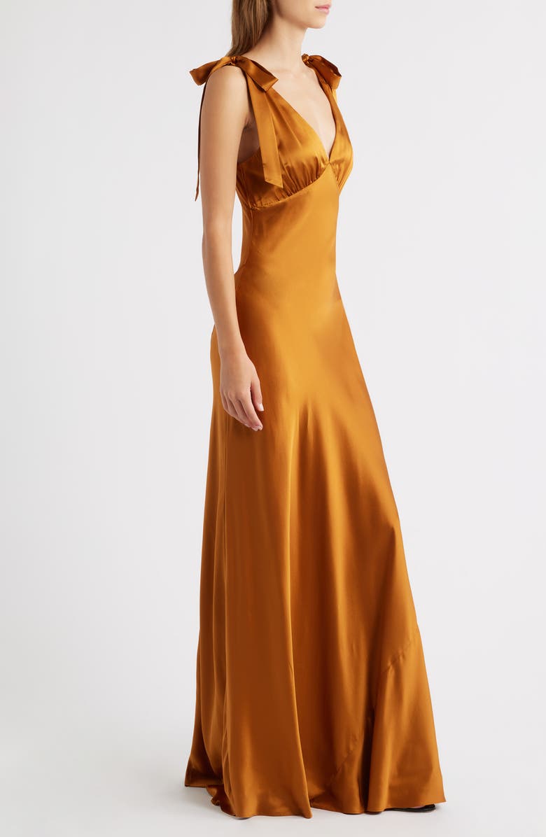 Reformation Pernille Silk Maxi Dress, Alternate, color, Copper