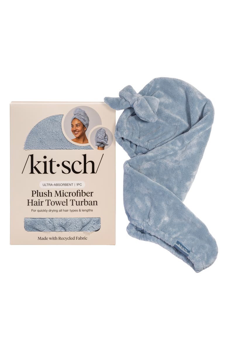 Kitsch Plush Microfiber Hair Towel, Main, color, Coastal Blue
