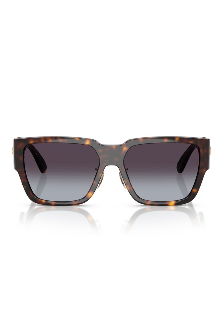 Biggie 57mm Rectangular Sunglasses, Main, color, HAVANA