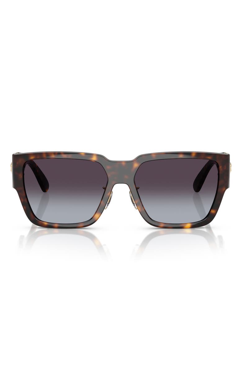 Versace Biggie 57mm Rectangular Sunglasses, Main, color, Havana