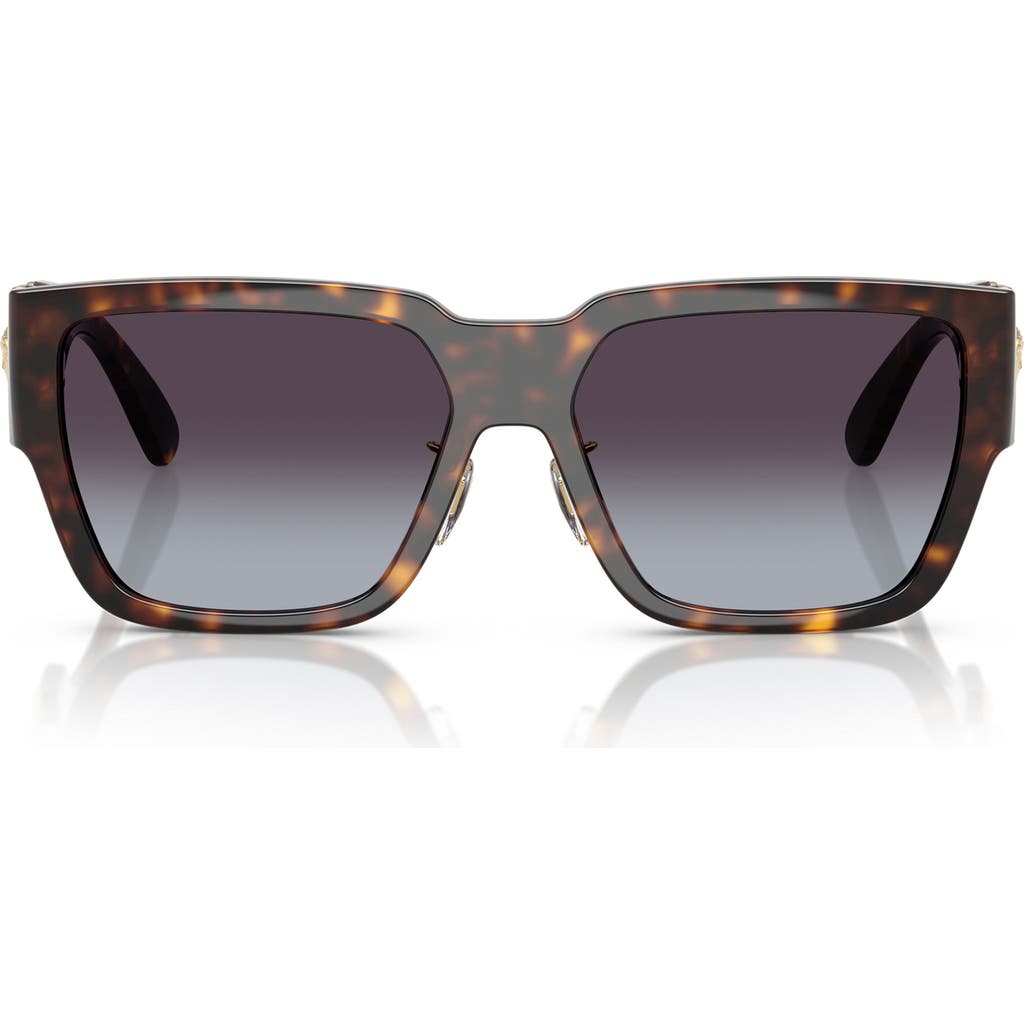 Versace Biggie 57mm Rectangular Sunglasses In Havana