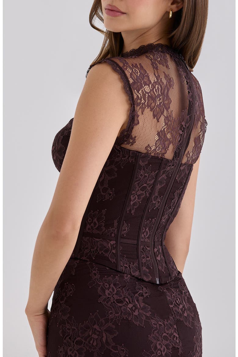 Serida Lace Corset Top, Alternate, color, CHOCOLATE BROWN