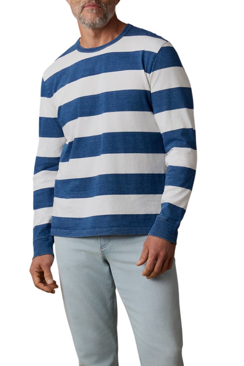 Stripe Long Sleeve Organic Cotton T-Shirt, Main, color, INDIGO MARINE STRIPE