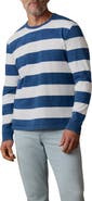 Faherty Stripe Long Sleeve Organic Cotton T-Shirt