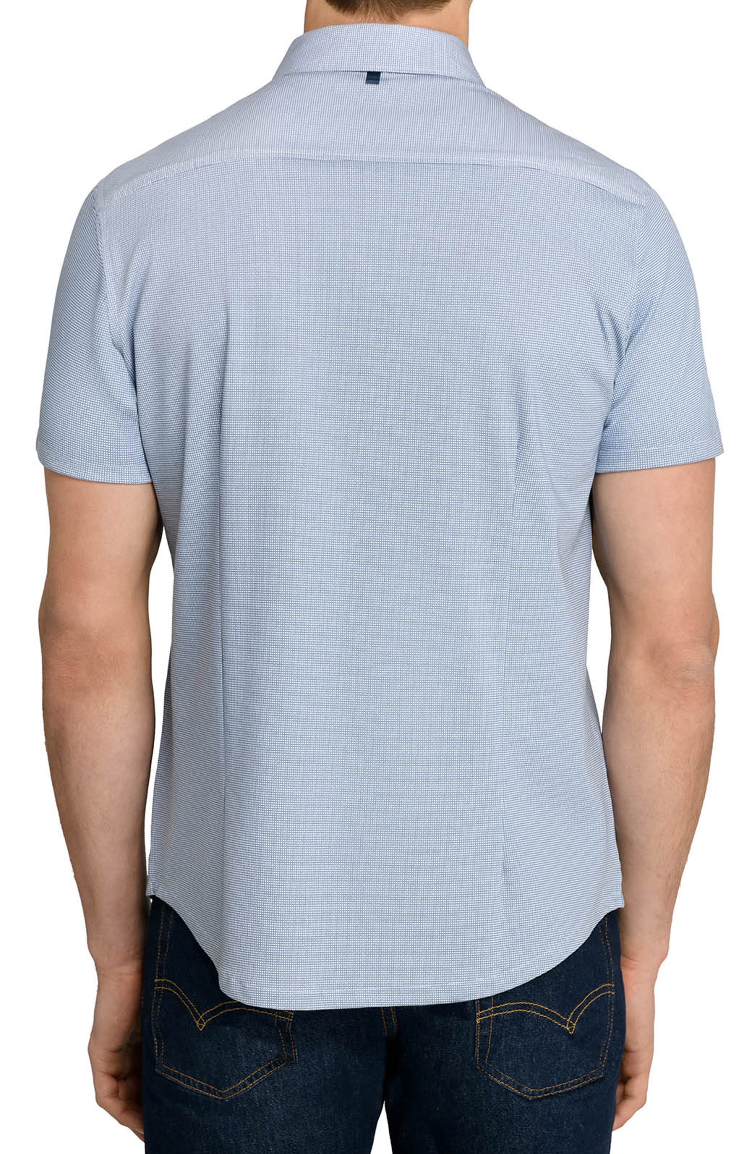 Slim Fit Micro Circle Reworked Short Sleeve Button-Down Shirt - image 2