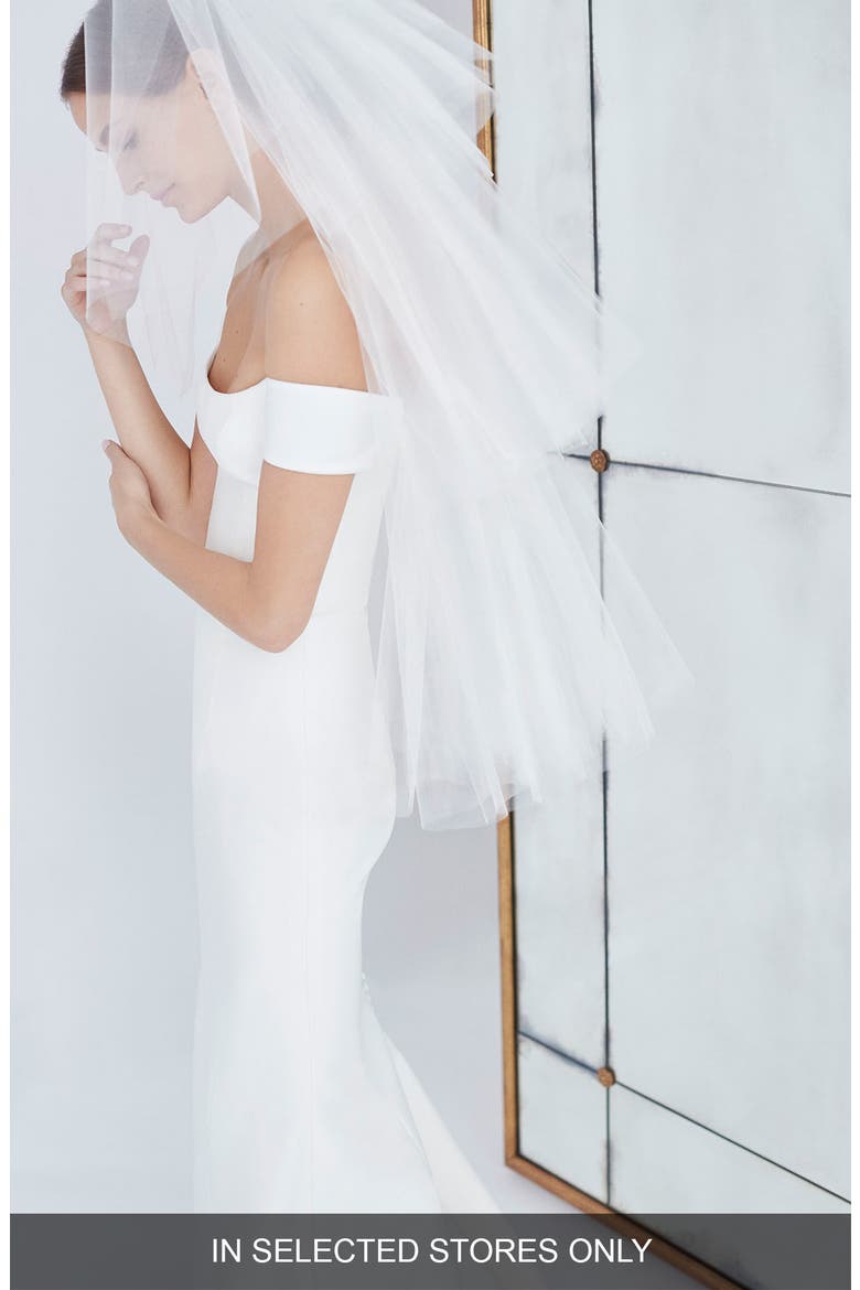Gwen Tiered Fingertip Veil, Main, color, IVORY