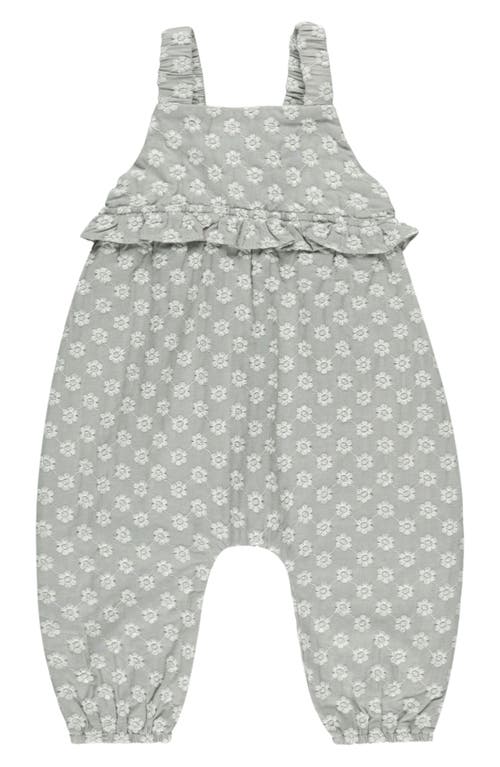 Rylee + Cru Kinsley Floral Embroidered Cotton Gauze Romper in Seafoam  product