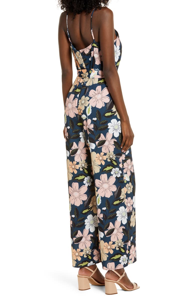 Chelsea28 Floral Wide Leg Jumpsuit, Alternate, color, 