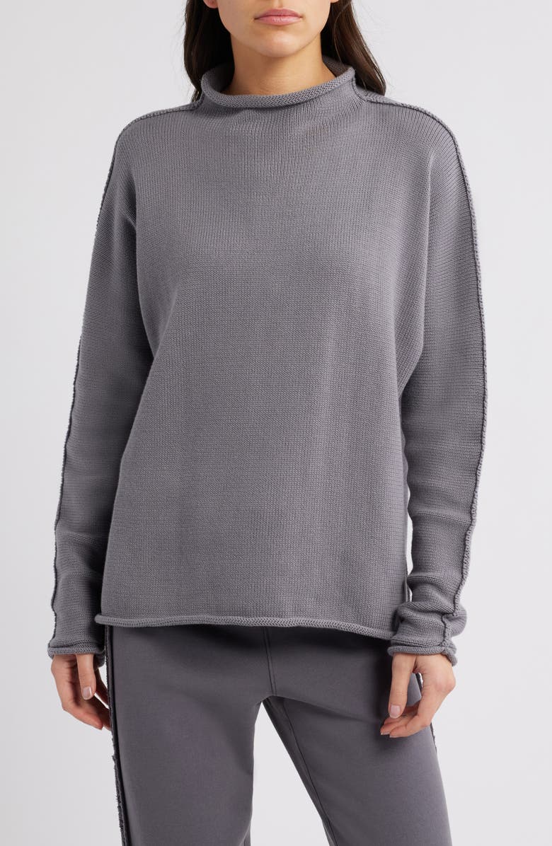 Frank & Eileen Monterey Stripe Cotton Funnel Neck Sweater, Main, color,