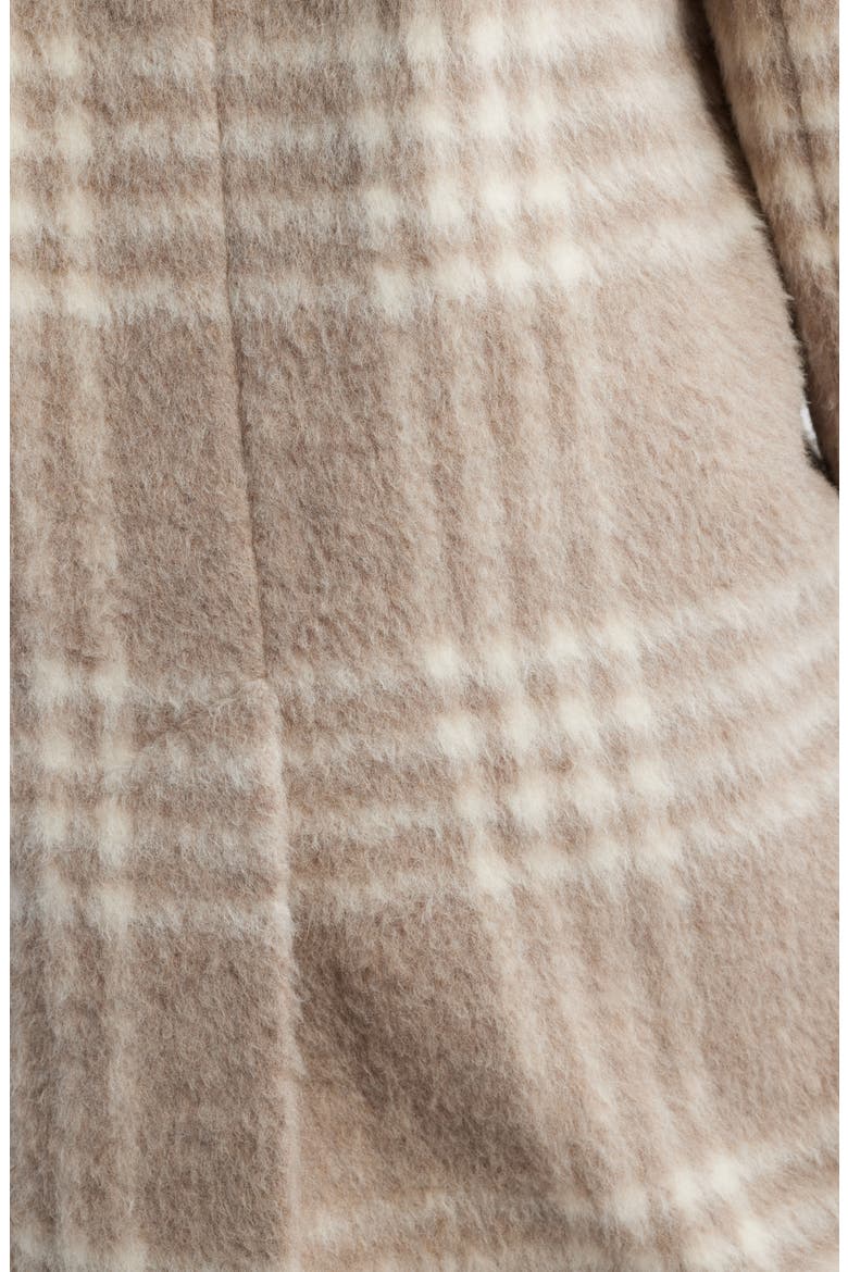 Bailey Plaid Alpaca & Wool Blend Coat, Alternate, color, TAUPE PLAID