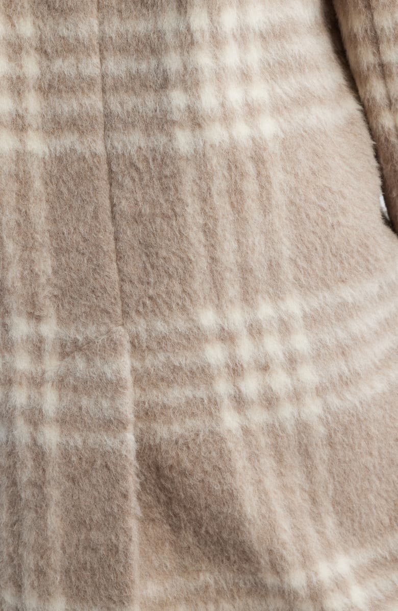 Fleurette Bailey Plaid Alpaca & Wool Blend Coat, Alternate, color, Taupe Plaid
