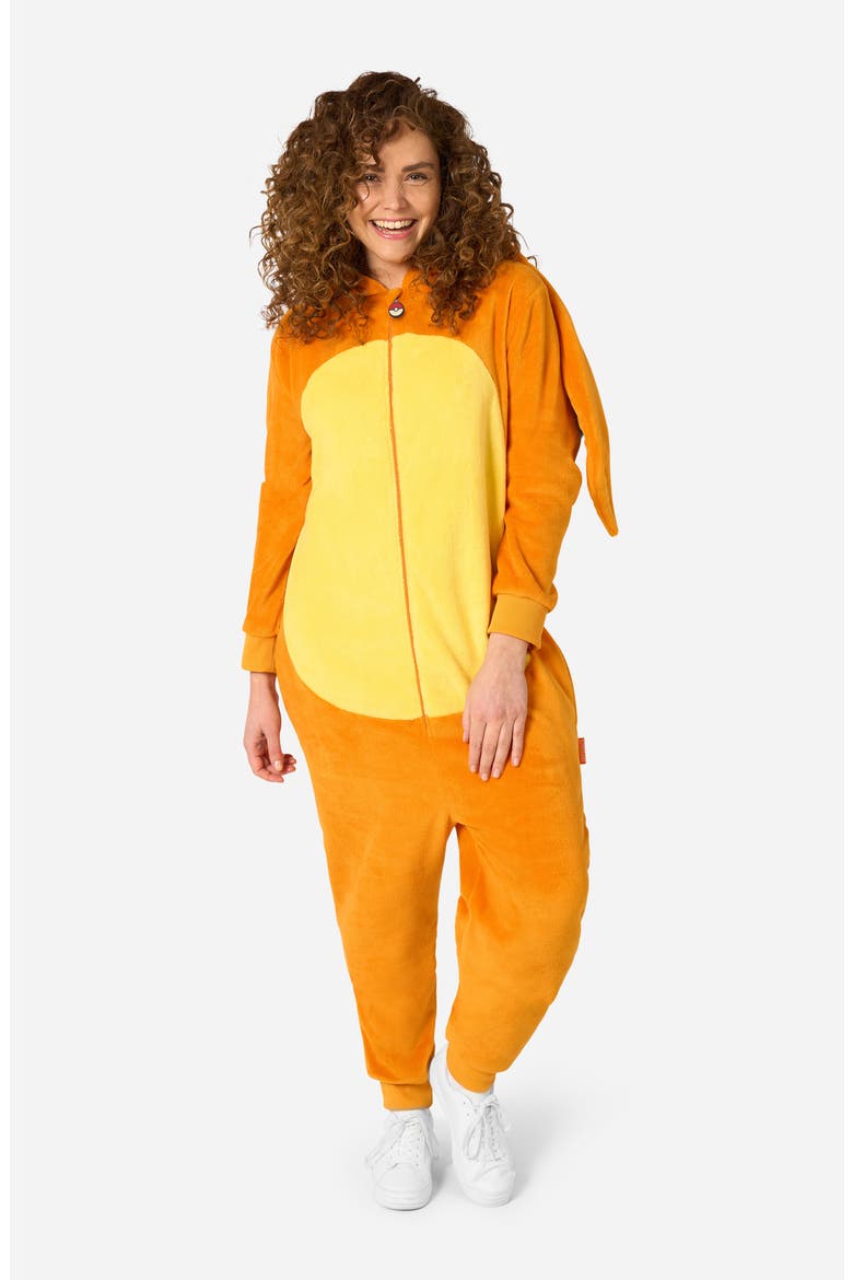 Pokémon Charizard Hooded Fleece Jumpsuit, Alternate, color, ORANGE