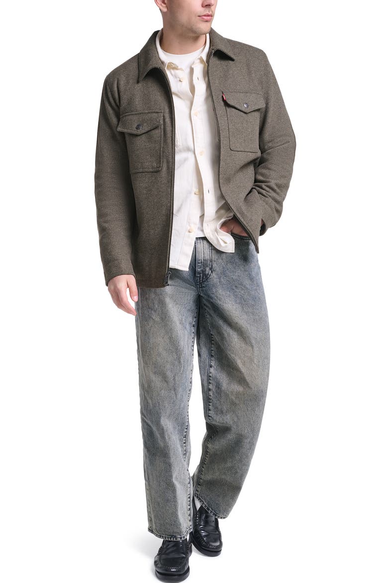 Zip Front Shacket, Alternate, color, OLIVE