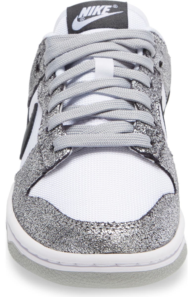 Nike Dunk Low Basketball Sneaker, Alternate, color, Metallic Silver/ Noir/ White