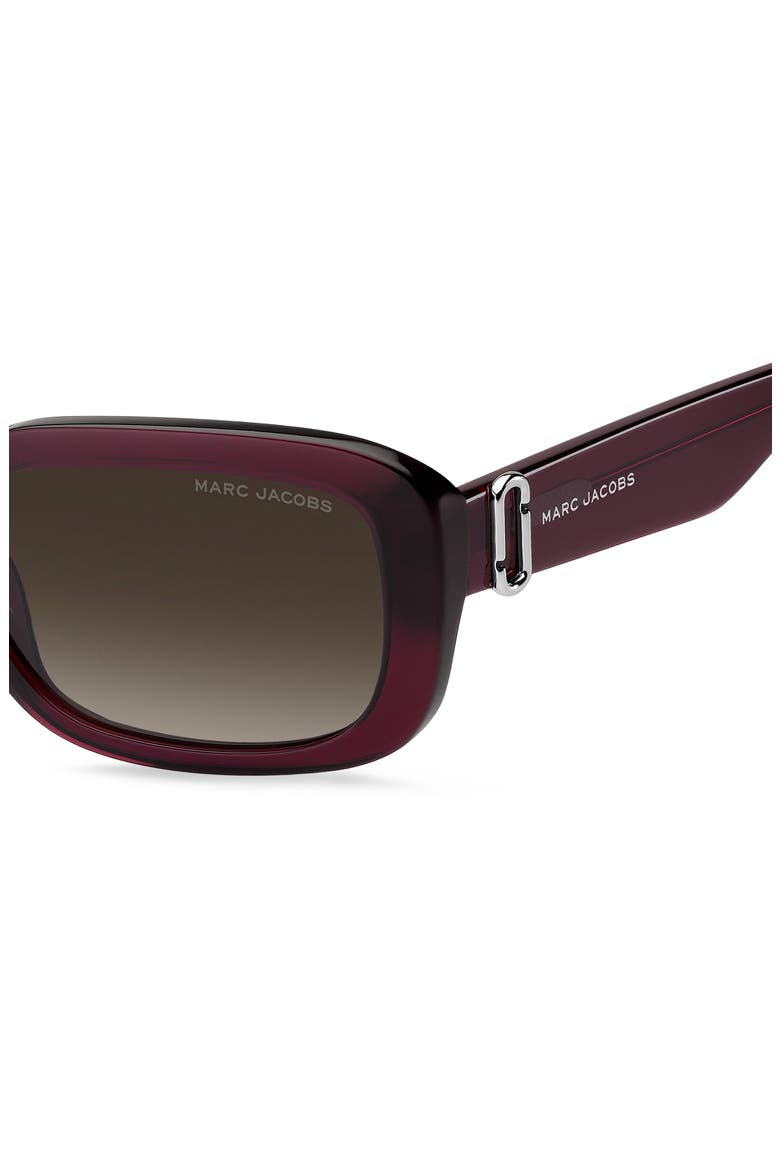 55mm Rectangular Sunglasses, Alternate, color, BURGUNDY/ BROWN SF