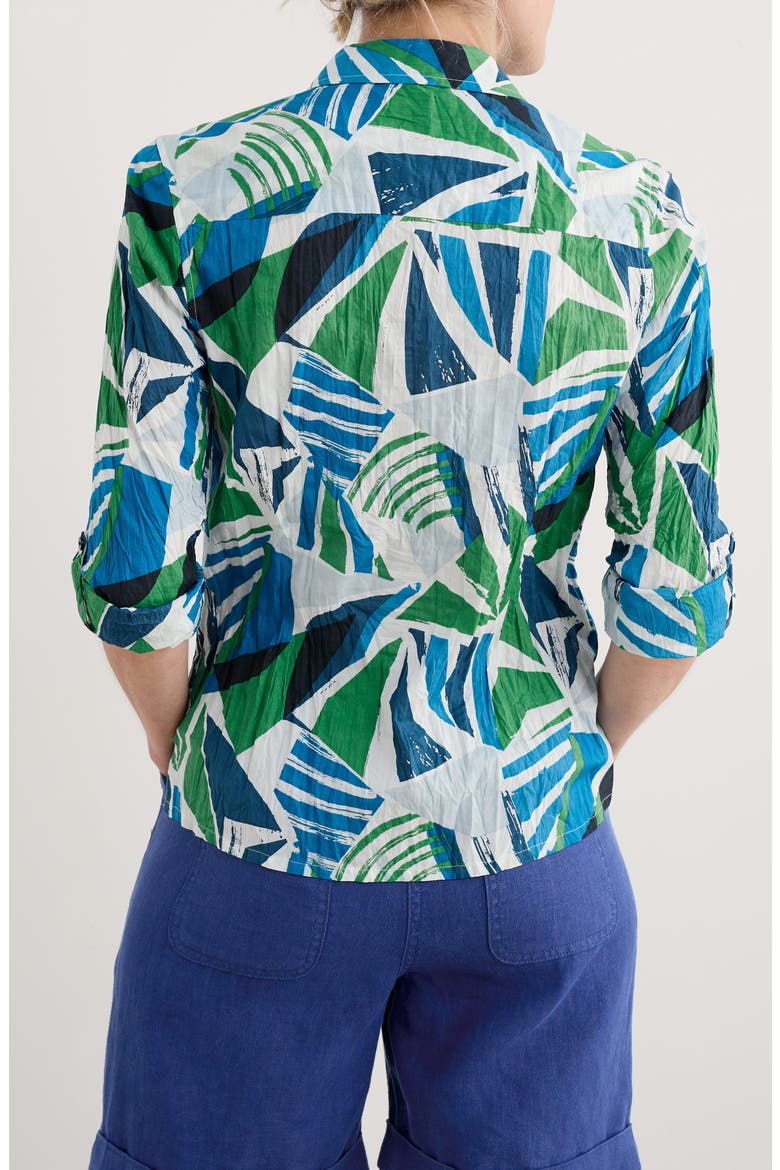 Larissa Abstract Print Organic Cotton Button-Up Shirt, Alternate, color, SPINNAKER SAILS HEDGEROW