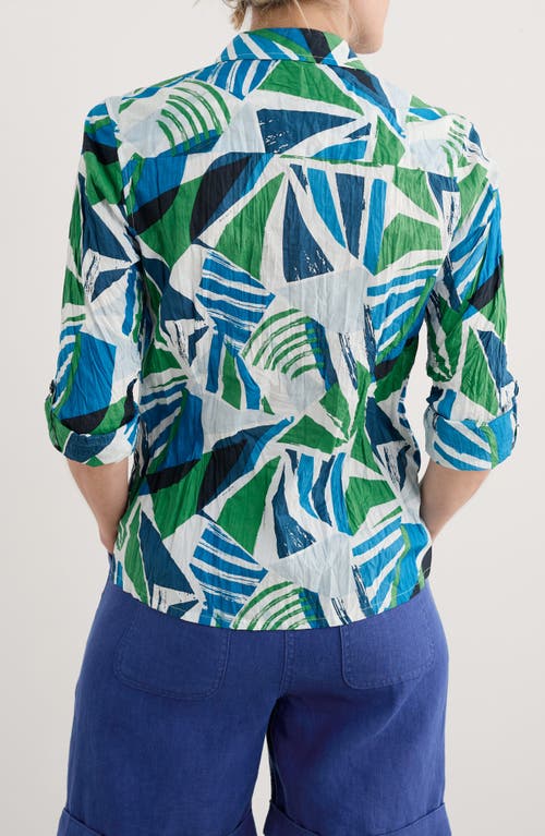 Seasalt Cornwall Larissa Abstract Print Organic Cotton Button-up Shirt In Spinnaker Sails Hedgerow