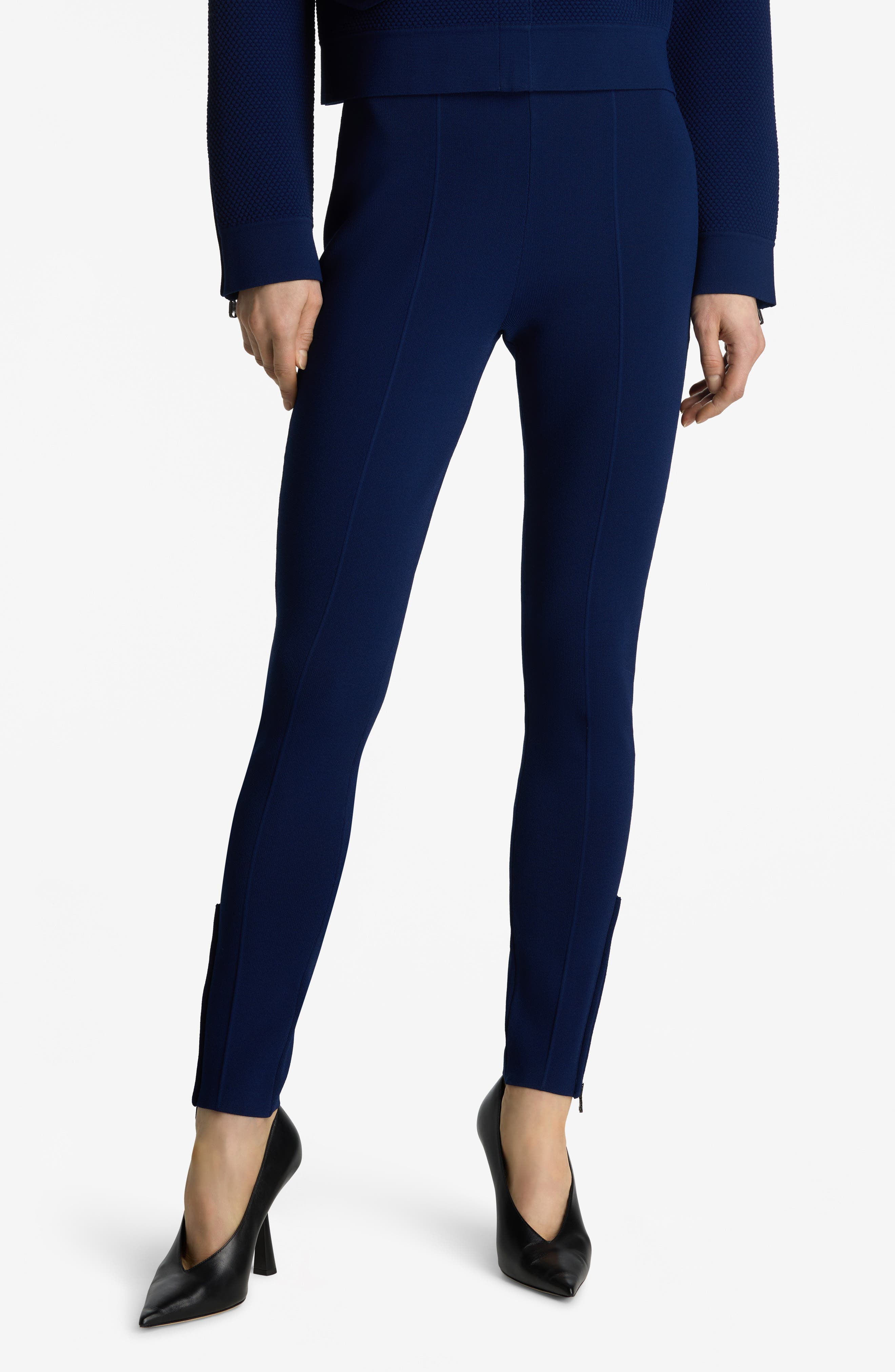 Pebble Texture Double Face Knit Pants