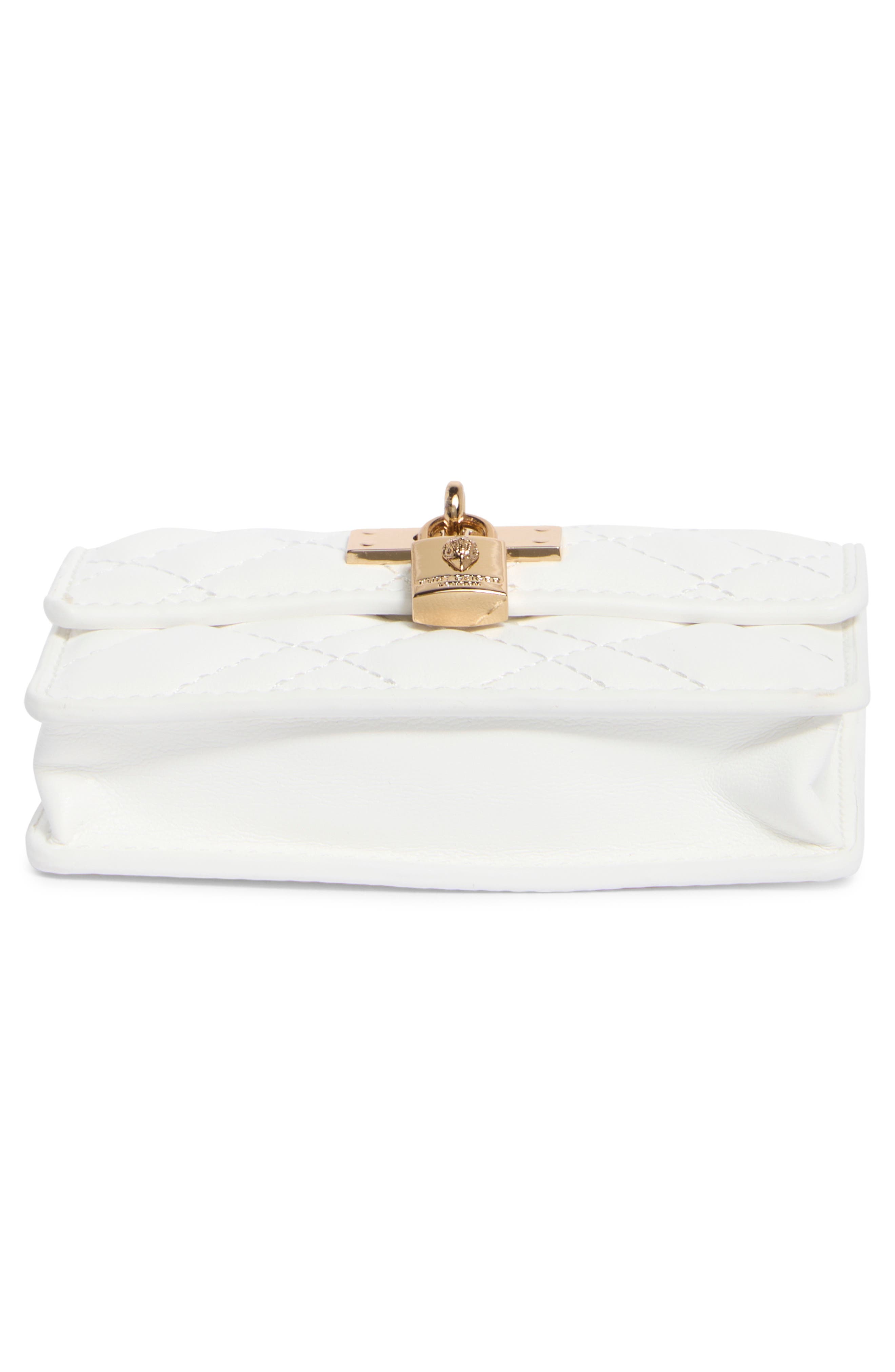 Kurt Geiger London Micro Brixton Quilted Crossbody Bag, Alternate, color, White