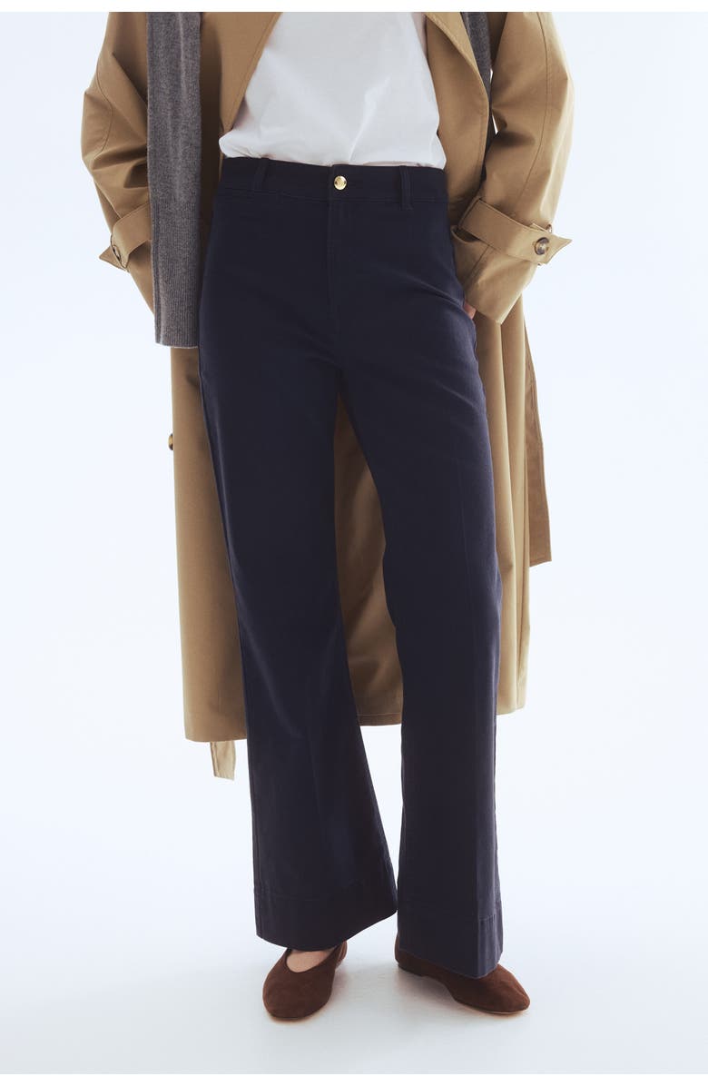 H&M Flared Canvas Trousers, Alternate, color, 