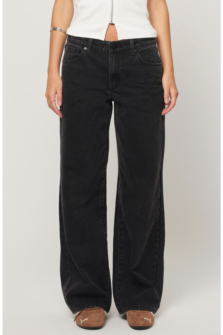 '99 Heidi Baggy Straight Leg Jeans, Main, color, WASHED BLACK