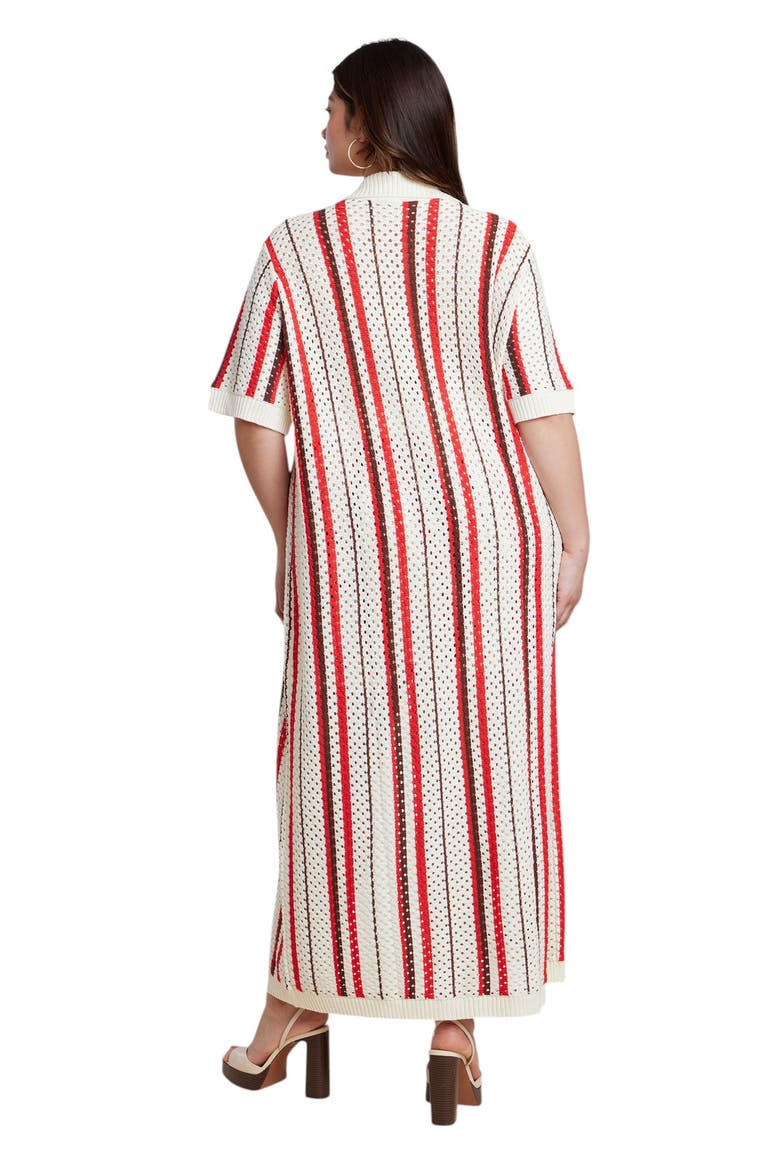 Striped Crochet Duster, Alternate, color, POPPY STRIPE