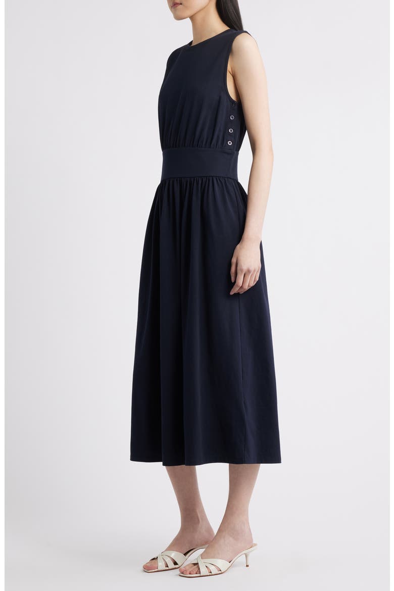 The Banded Organic Cotton Jersey Dress, Alternate, color, NAVY