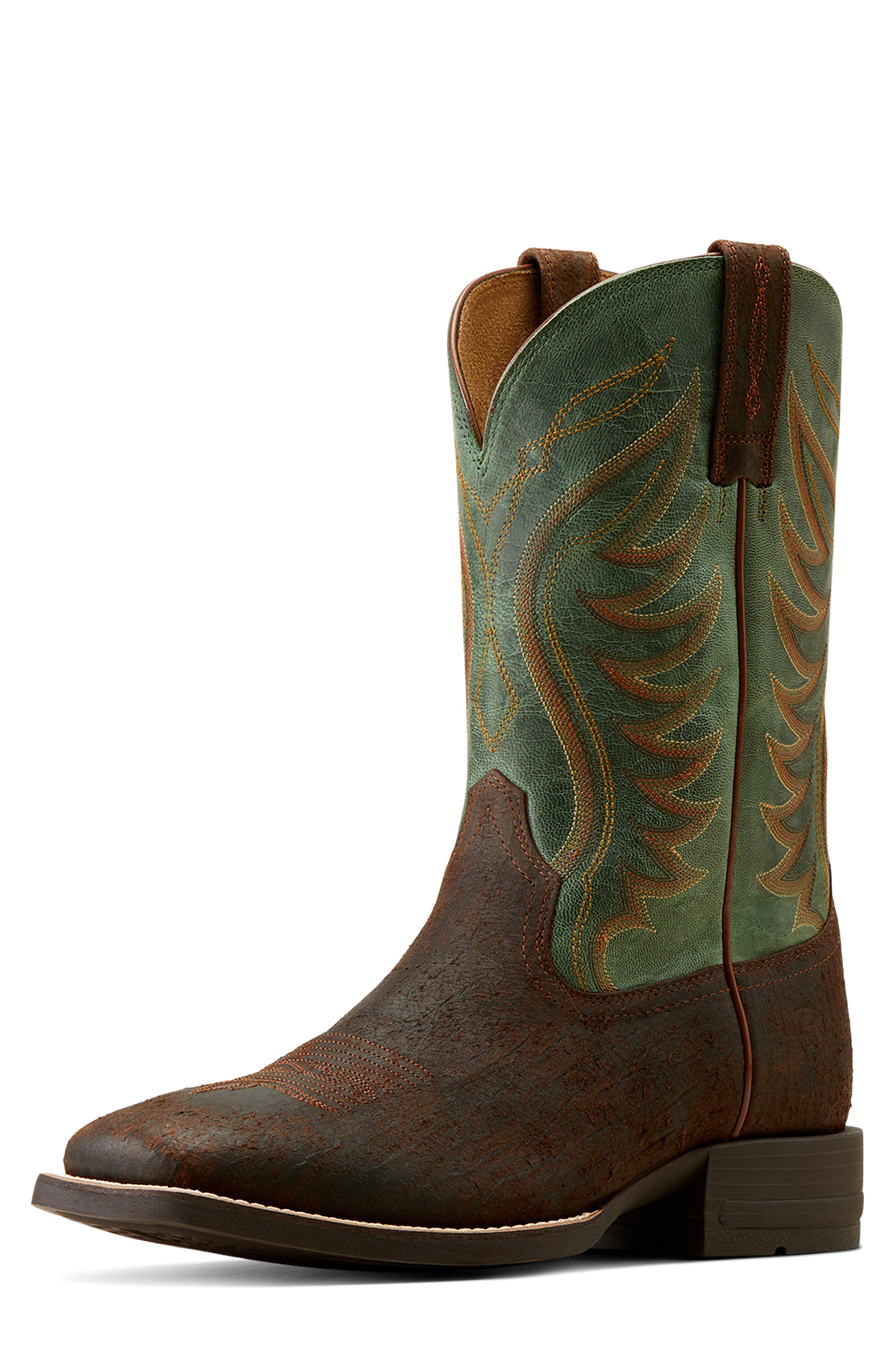 Amos Cowboy Boot, Alternate, color, BROWN
