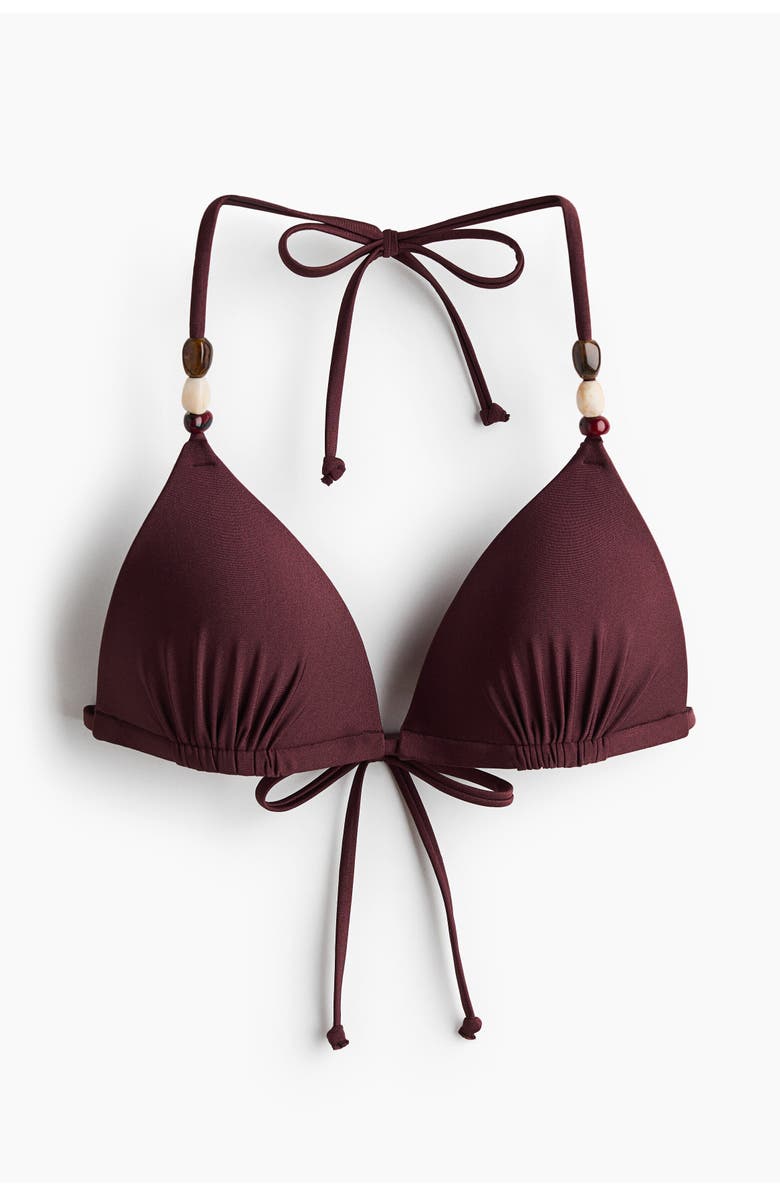 H&M Push-up Triangle Bikini Top, Alternate, color, Burgundy