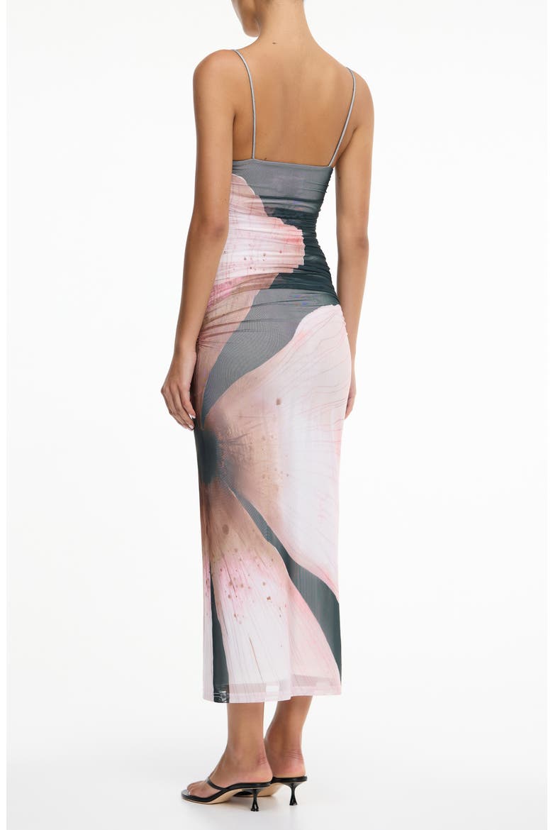 Verona Abstract Print Mesh Body-Con Dress, Alternate, color, CHARCOAL PETAL GARDEN