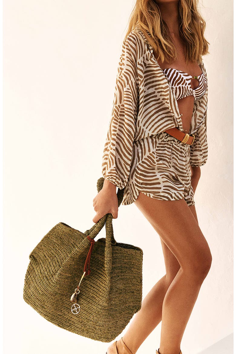 Lana Cotton Cover-Up Shorts, Alternate, color, MULTI