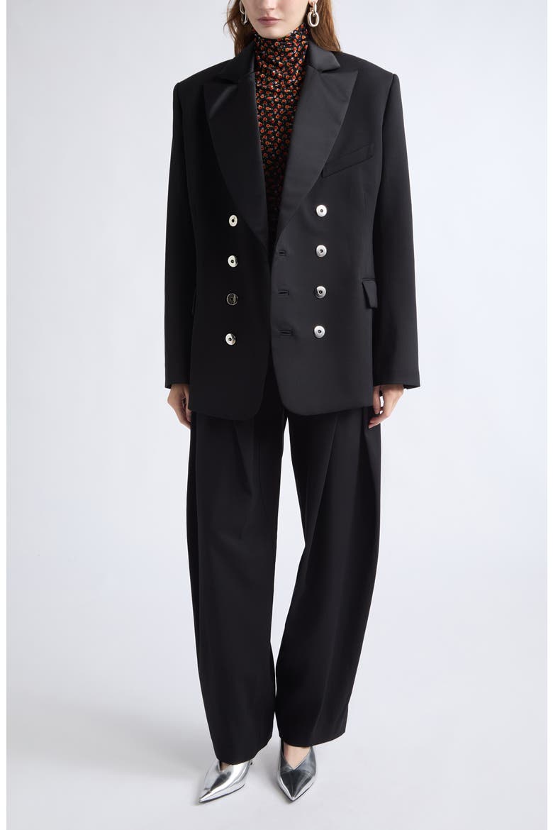Veste Double Breasted Blazer, Main, color, BLACK