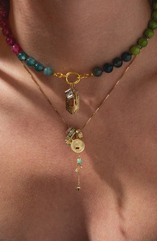 Local Eclectic Qu'hier Que Demain Solid Gold Coin Charm In Gold
