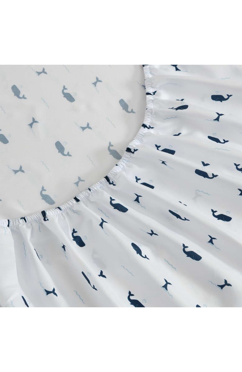Nautica Caspian Whales Microfiber Sheet Set, Alternate, color, Navy Seas